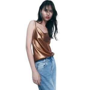 Zara Elegant rose gold Women's Top size Small